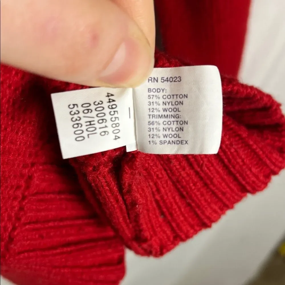 Vintage Y2K Gap Red Knit Wool Blend Sweater